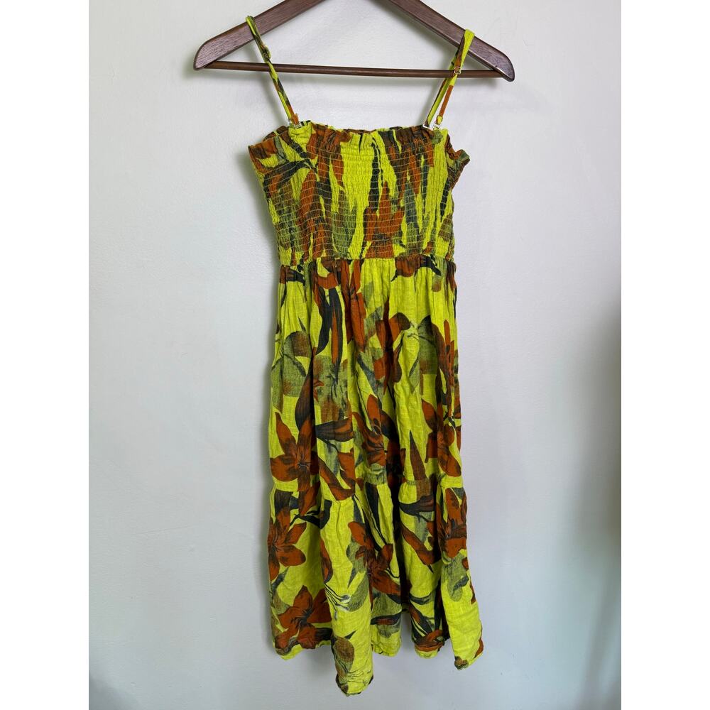 Millenium Smocked Sundress Size S – Bright Floral Print, 100% Cotton